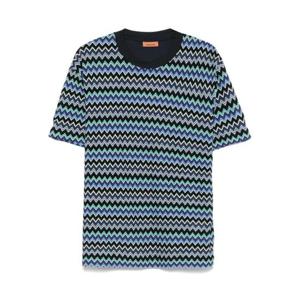 미소니 반팔 티셔츠 US25SL0HBR010U SM9KW BLK BLUE TONES