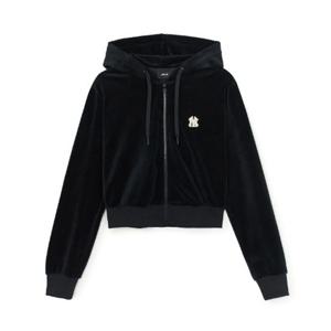 M MLB바람막이 GQC 3FTRB0746-50BKS 여성 베이직 벨벳 크롭 후드집업 뉴욕양키스