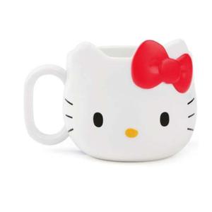헬로키티 얼굴 머그컵 Red 240ml 어린이 손잡이 컵