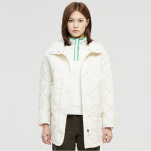 [와이드앵글]여성 CO 다이아 튜브 루즈핏 롱다운 Cream(WWW25574W6)