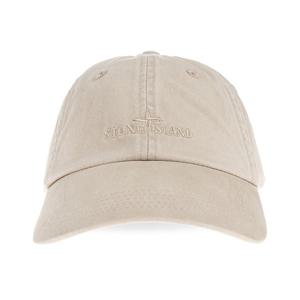 26 SS 스톤 아일랜드 로고 엠브로이디드 커브드 피크 캡 베이지 S159100009S0106