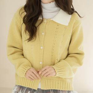 엄마옷 마담4060 내추럴포엠 물결카라니트가디건 데일리 여성 -ZCA2512009-