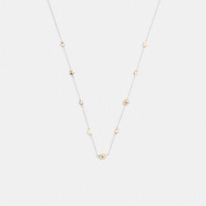 코치 파베 티 로즈 하트 스테이션 목걸이 CBA97-A31 골드/실버