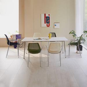 [베스트리빙] 스칸디 크롬 제트라팔걸이 1600 6인 사각/타원 세라믹 식탁세트/의자6개