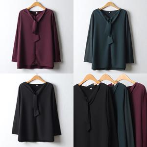 나야홍 / 위쉬몰 MN 쉬폰배색리본블라우스(J463H512) 빅사이즈