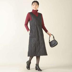 애비뉴투지 엄마옷 다이아 누빔 솜 퀼팅 패딩 가을 겨울 조끼 원피스 K12533