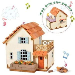 DIY 조립 태엽 오르골 알프스 집 만들기