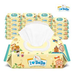 [아이러브베베]아이보리 72매 20팩 캡형 엠보 아기물티슈