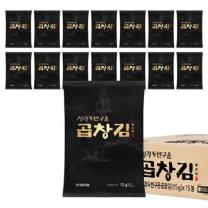 [성경김본사] 프리미엄 두번구운 곱창돌김 15g(5매) X 15봉-1box