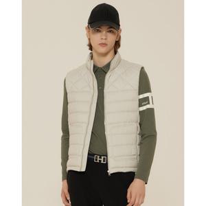 헤지스 골프 24FW 간절기필수템 베이지 남성 에센셜 구스다운 패딩베스트 HUJU4D702I4