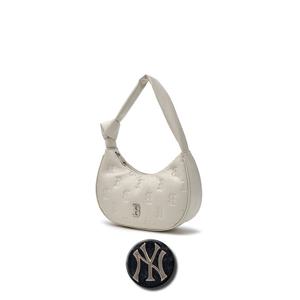 MLB 여성 클래식 모노그램 크랙 엠보 호보백 (3ABQMV15N)