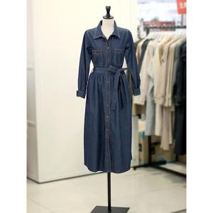 메종블랑쉬 세이브존03 벨티드 청 데님 카라 원피스 AGM251JOP302A