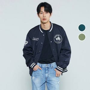 [버커루]남성 바이크 자수 와펜 바시티 야구점퍼 B231JP330P