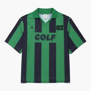 [르꼬끄골프] [온라인전용] 루즈핏 스트라이프 사커 반팔 티셔츠 (GQ222LTS44)