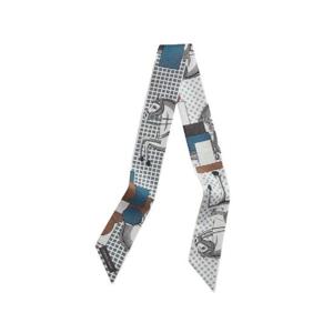 에르메스 카발리에레 엔 폼 트윌리 블랑 그리 브룬 H064008S06