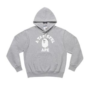 베이프 x JJJ자운드 릴렉스드 클래식 컬리지 풀오버 후드 그레이 001PPH731909C