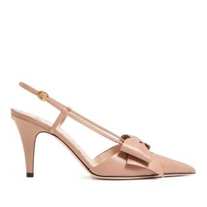 발렌티노 포인티드 토 보우 디테일 슬링백 펌프스 7W2S0MX5DDT