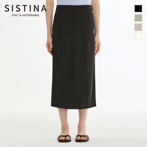 [SISTINA] 인기 스티치 원턱 백 슬릿 스커트_AWWSKP21020
