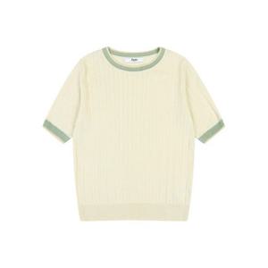 [에꼴드파리][에꼴드파리] 넥배색 5부 소매 니트_PB29KKC032Z