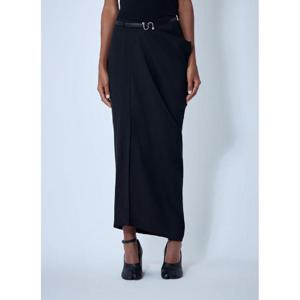 25 FW 티맥스 여성 드레이핑 비대칭 스커트  spx0261011blk