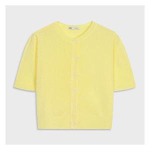 [미쏘]라운드넥 반팔 크롭 가디건 (MIWCKC72QT-T)