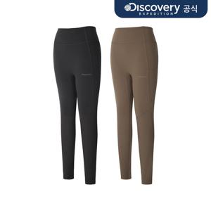 [디스커버리] 여성 우븐 하이브리드 포켓 기모 레깅스 2종 택1