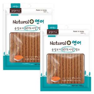 강아지 네츄럴오 연어 져키 100g 2P 반려견 영양 간식 강아지져키 강아지스틱 애견영양간식 강아지영양간식 져키간식 저키간식 애견져키