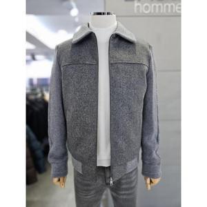 바쏘옴므 세이브존03 바쏘옴므 남성 그레이 울  구스 배색 점퍼 WSAFZ4UA08A