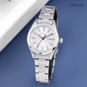 세이코 SUR349P1 네오 클래식 데이데이트 아날로그 정장 여자 메탈 시계 d