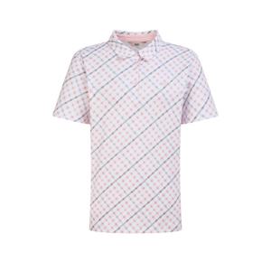 닥스 골프 여성 25SS 핑크 체크 반팔폴로티셔츠 WNTS5B903P2