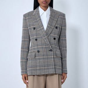 25 FW 막스마라 체크 위브 울 블랜드 테일러드 더블 2611911031600 001