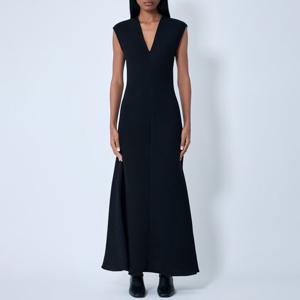 26 SS 스포트막스 Pecora 페코라 브이넥 슬리브리스 드레스 블랙 2612221031600 003