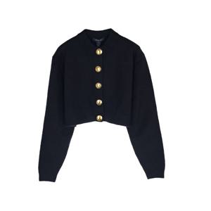 [엘러브] 새상품 루이비통 빅버튼 크롭 가디건 S 블랙 5ET2158