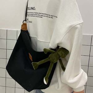 남녀공용 캐주얼 캔버스백 캐릭터 인형 키링 크로스백