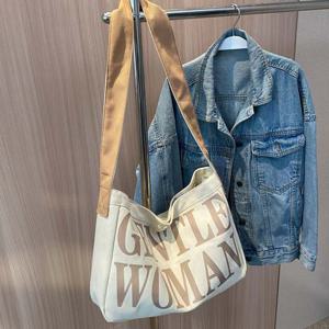 여성 데일리 숄더 대학생 여행용 에코 백 베이지