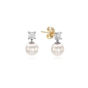 14K 화이트골드 러블리 펄스와 진주 귀걸이 TESK4W20930S-WQ