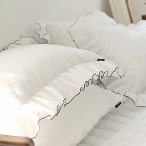 쿨링 시어서커 에이드 프릴 여름 베개커버 화이트(이온화이트)