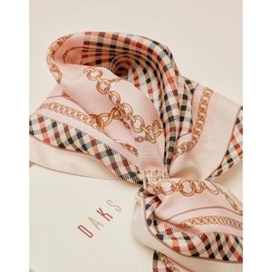 [닥스ACC][선물포장/쇼핑백동봉]베이지 체인프린트 삼각스카프&링 세트 DCSC3E825