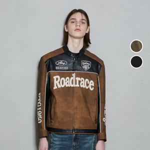 [버커루]남성 페이크 레더 스웨이드 배색 라이더 자켓 B251LI151P