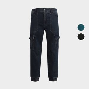 [버커루]남녀공용 밴딩 데님 카고 조거 팬츠 B255DP248P