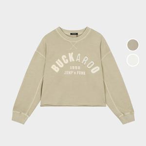 [버커루]여성 패치 루즈핏 크롭 아트웍 맨투맨 B241TS510P