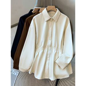 [베나프]센티 허리셔링 긴팔셔츠_BJ3LS006