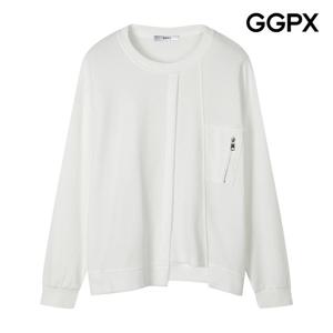 [지지피엑스]라운드넥 포켓 언발 트임 맨투맨 티셔츠 GP9TS011F