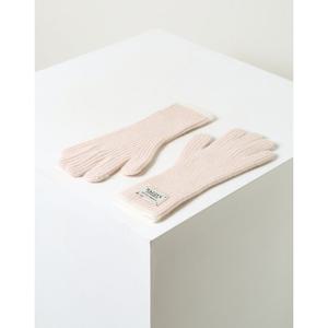 [헤지스] HIGV5F707P1_여성 핑크 라인배색 캐시미어혼방 핑거홀 장갑
