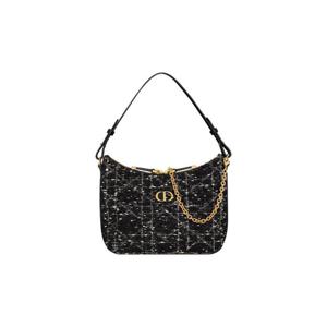 디올 미스 카로 디올링 미니 백 체인 까나쥬 트위드 블랙 S5253UMFY-M911