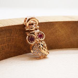 오팔하우스 14k 부의상징 루비 부엉이 목걸이 OPGDN3725