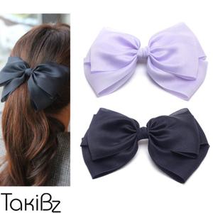 [타키비즈] 러브쉬폰 3단리본 빅헤어핀
