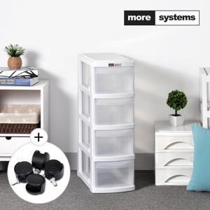 모아시스템즈 프리미엄 슬림 4단 플라스틱 서랍장 주방수납장