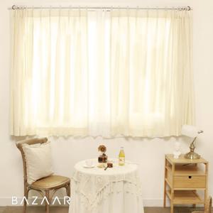 내추럴 광목 나비주름 커튼(창문형/170x150)1장+끈