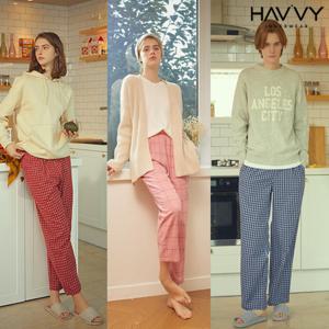 [하비] 여성 플란넬 면 체크수면잠옷바지 빅사이즈(105)
